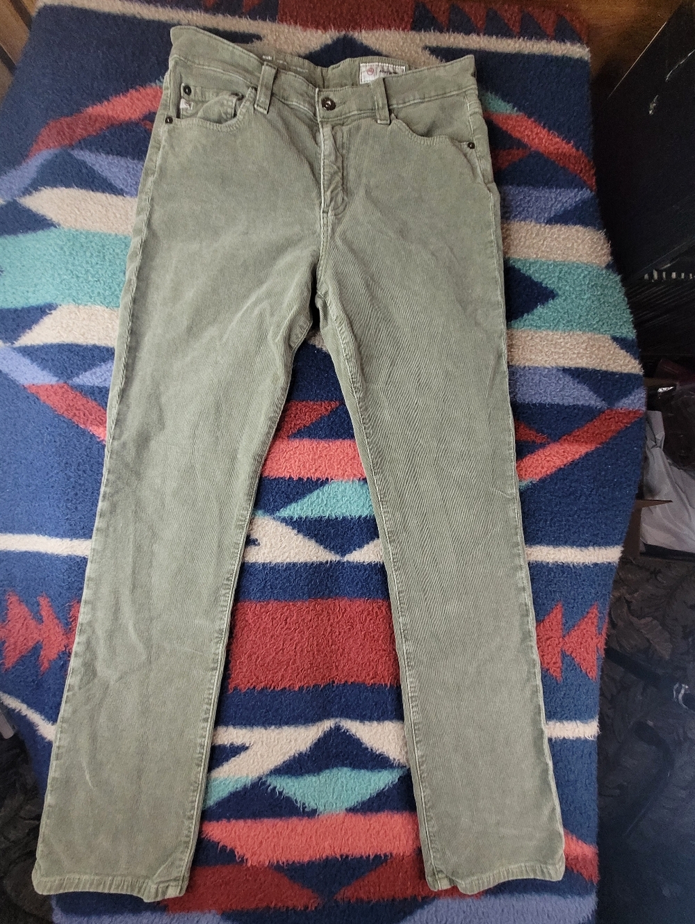 Adriano Goldschmied Corduroy Pants Womens Sz 29 Green Mari High Rise Slim